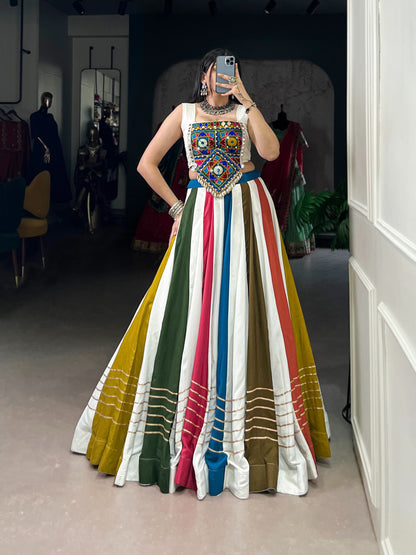 Multicolor Mirror Work Lehenga Choli