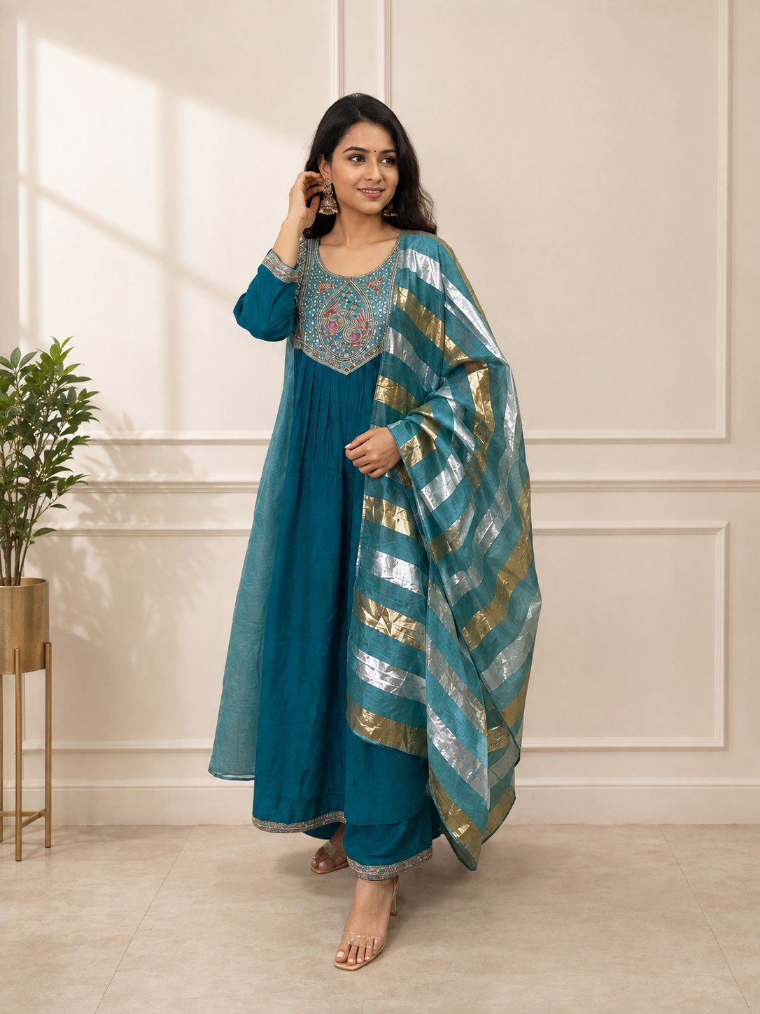 Premium Embroidered Anarkali Kurti Set