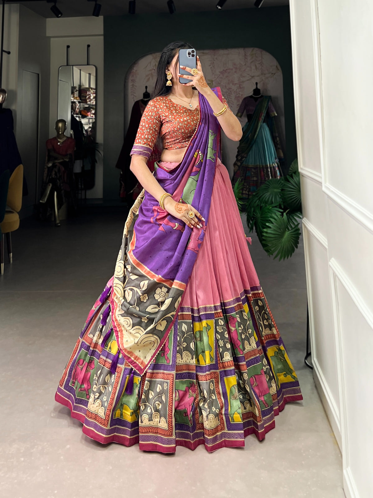 Tussar Silk glow Lehnga choli