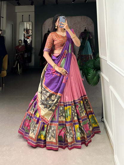 Tussar Silk glow Lehnga choli