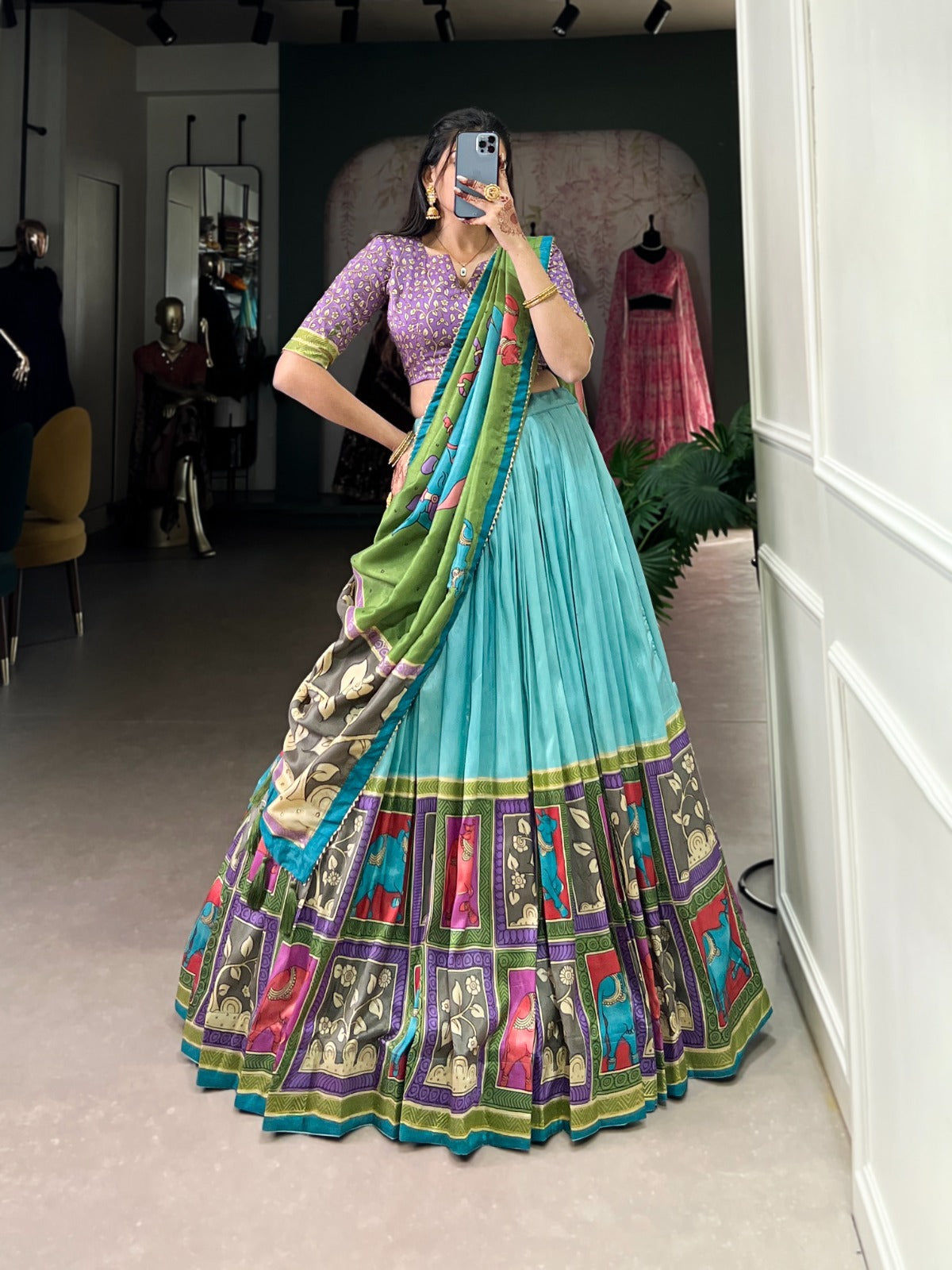 Tussar Silk glow Lehnga choli