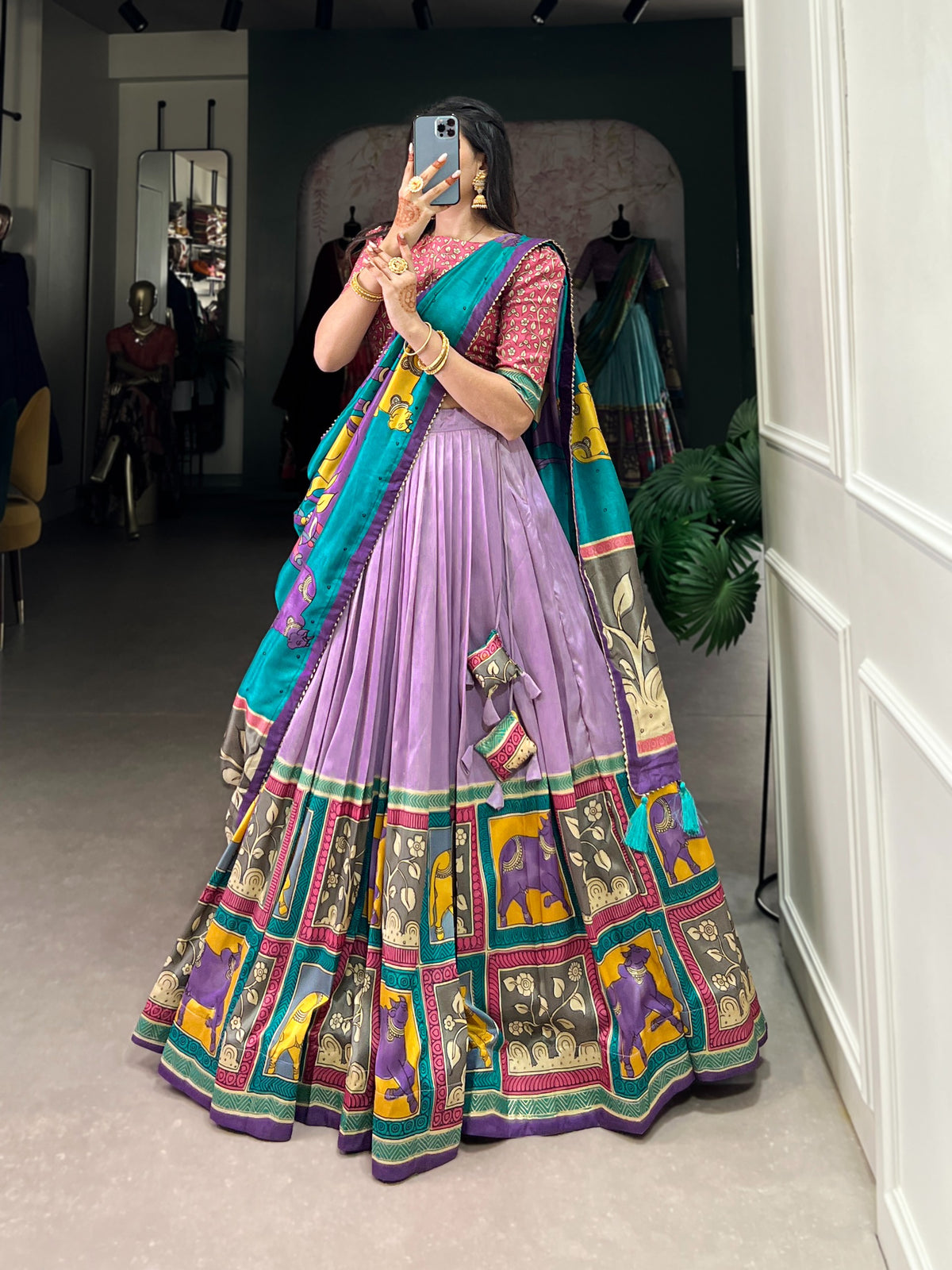Tussar Silk glow Lehnga choli