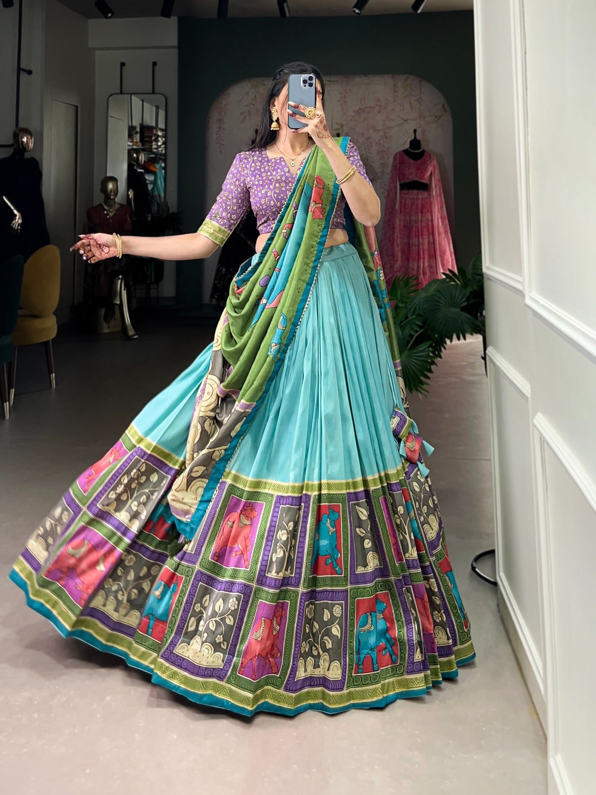 Tussar Silk glow Lehnga choli